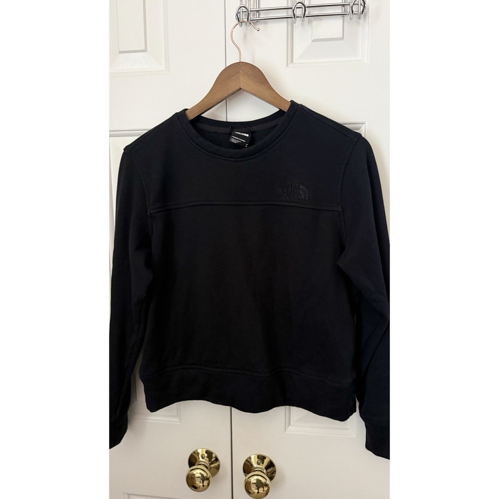 Ladies Cropped Sweat Shirt Size Medium Black North Face GUC See Pic For Details